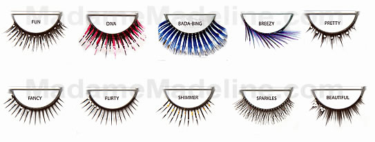 Wild False Eyelashes comes in many glittering and fun wearing styles which silver glitters and rhinestones.